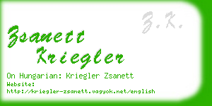 zsanett kriegler business card